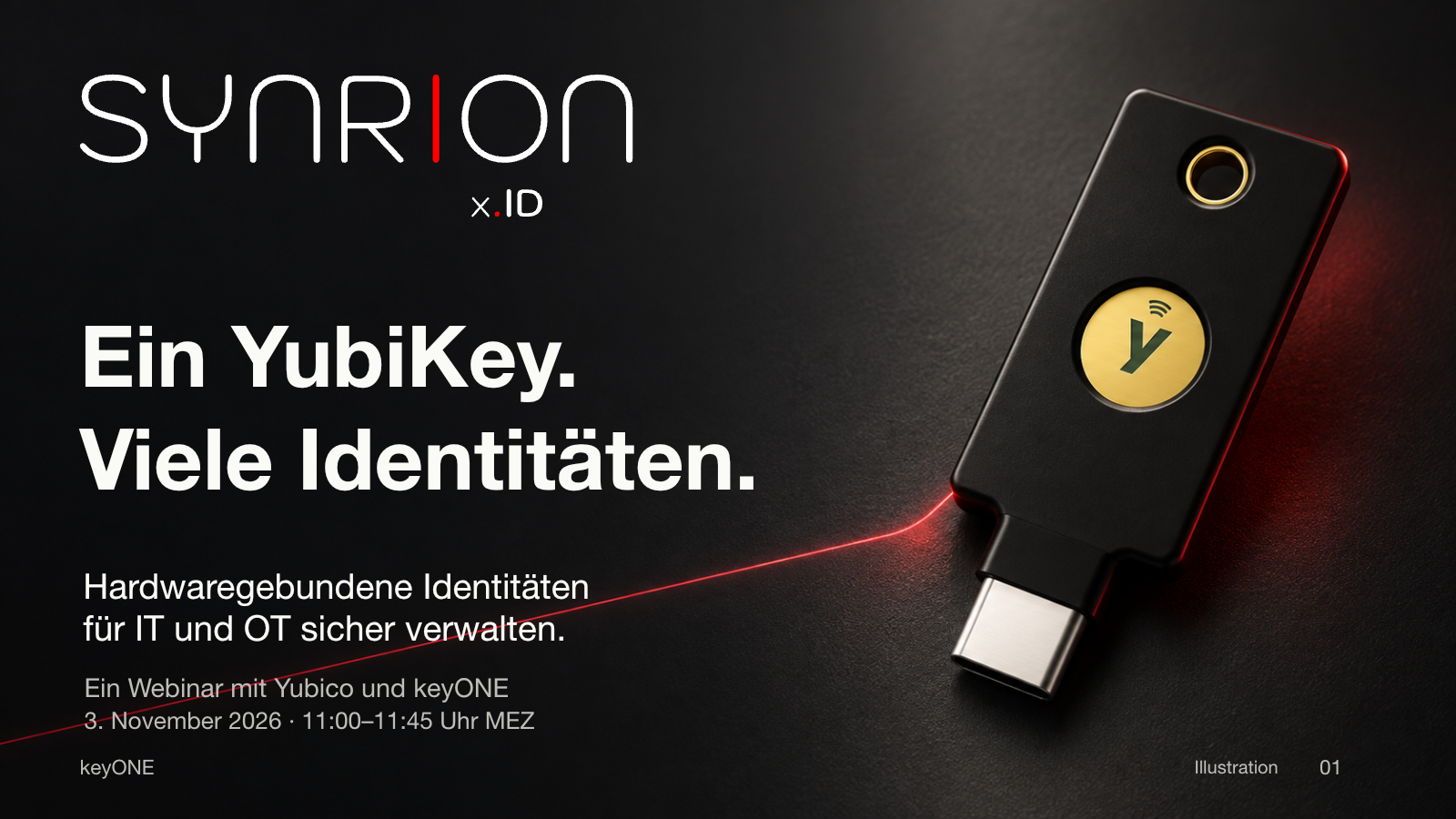 YubiKey with SYNRION x.ID: webinar on managing hardware-bound identities for IT and OT.
